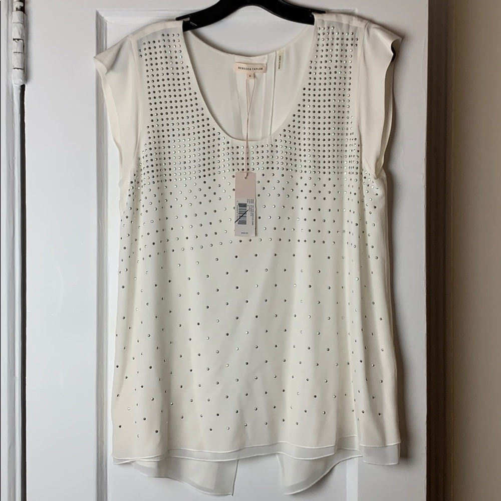 Rebecca Taylor short sleeve top with stud design